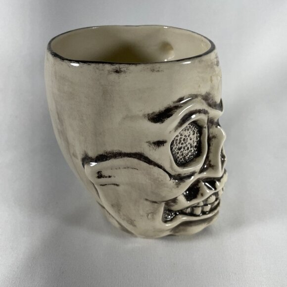 HALLOWEEN “3D” HANDMADE, SCARY, SKELETON HEAD MUG - Picture 3 of 6